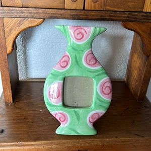 VINTAGE 1996 Terragrafics Ceramic Vase Photo Frame